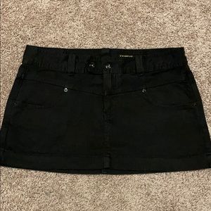 Express black denim mini skirt